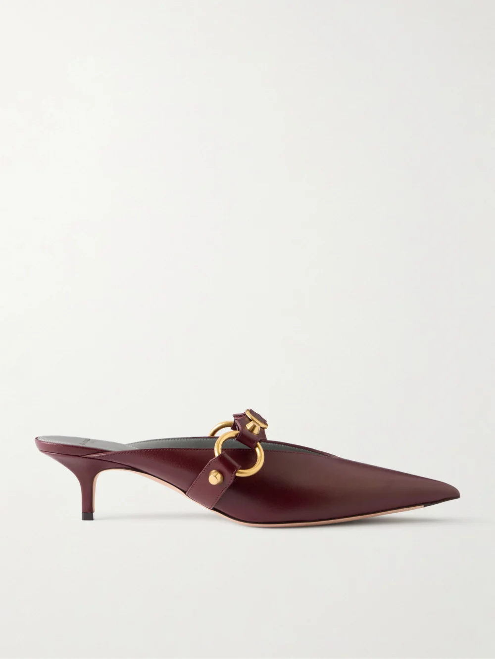 Balenciaga City Embellished Leather Mules in red