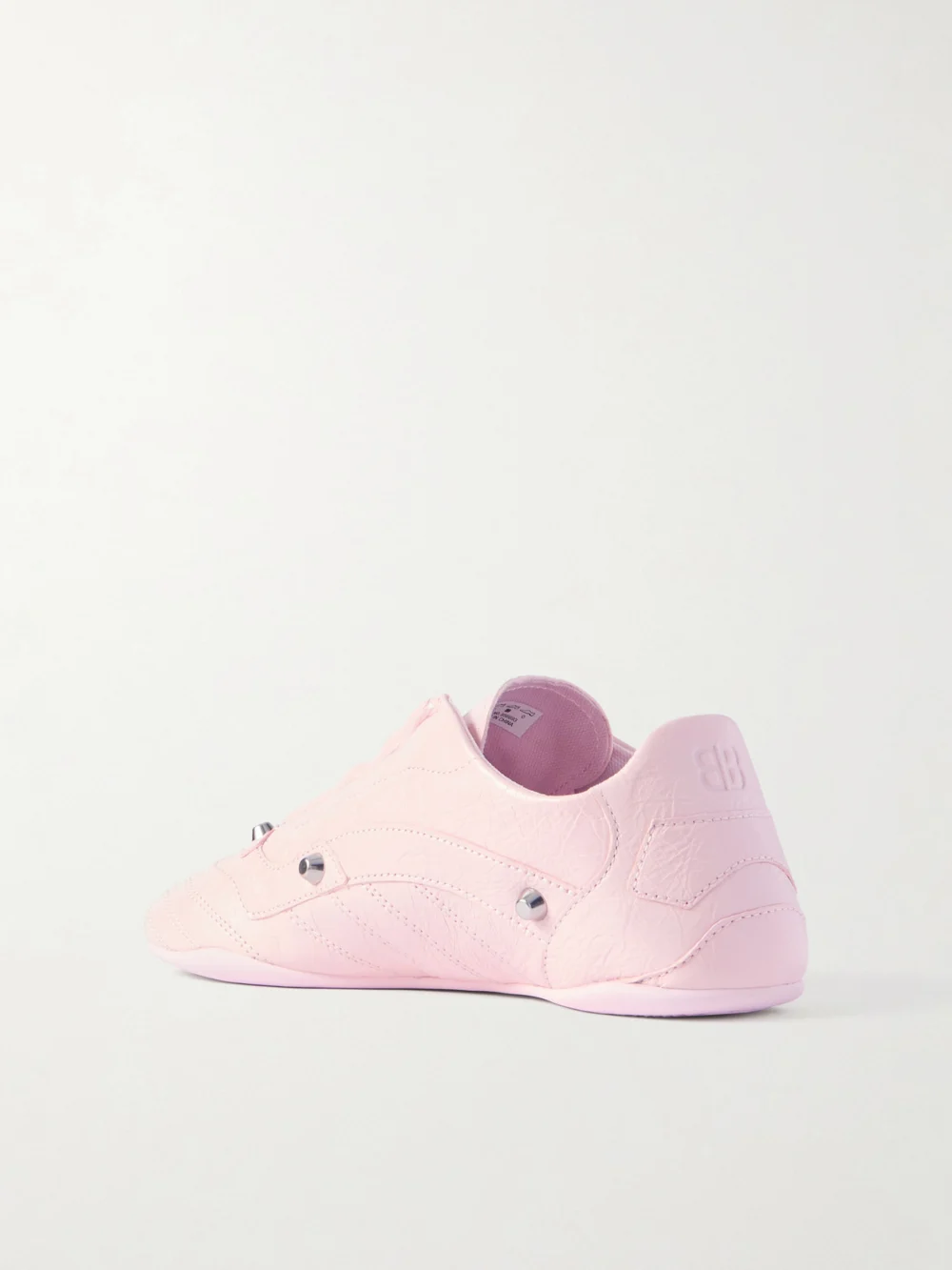 Back view of the Balenciaga City Studded Crinkled-leather Sneakers