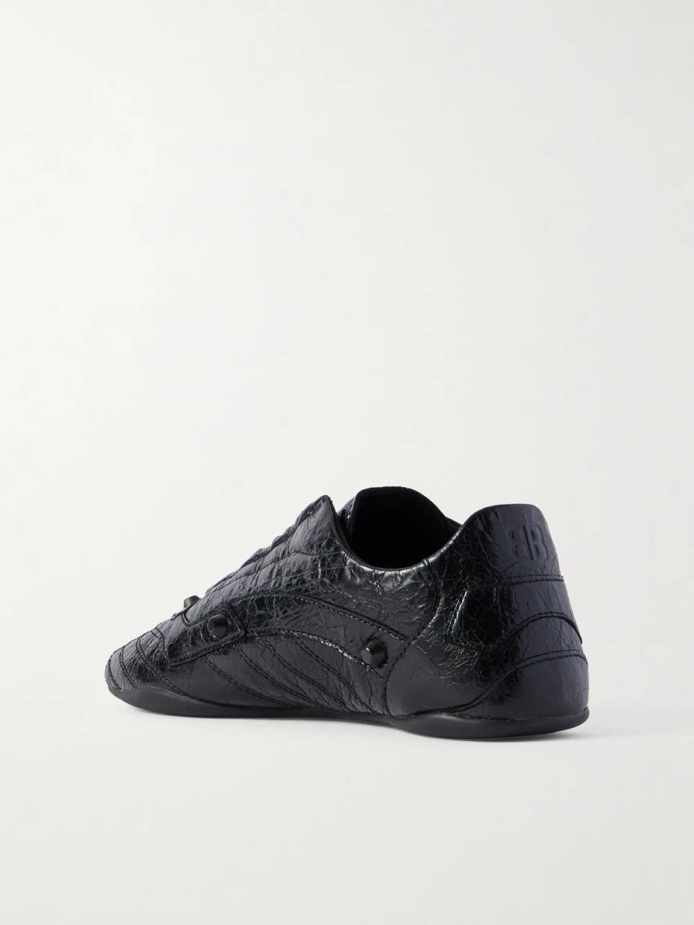 Back view of the Balenciaga City Studded Crinkled-leather Sneakers