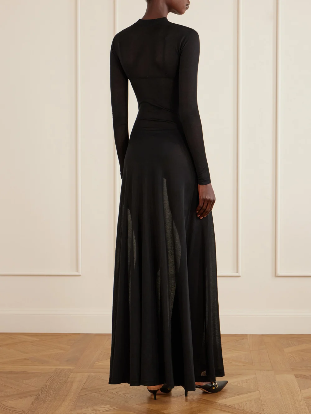 Back view of the Balenciaga Cotton-blend Maxi Dress