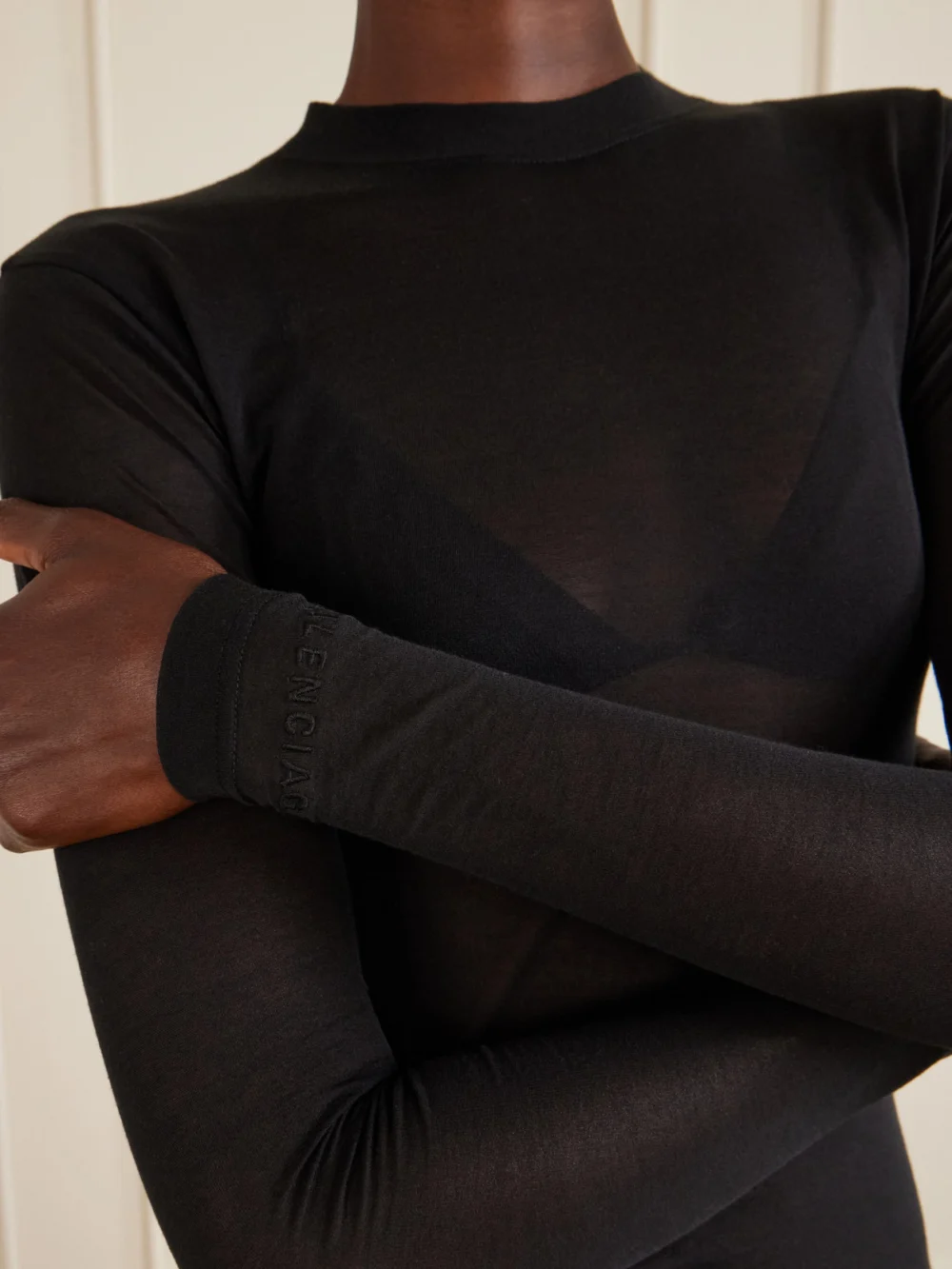 Close-up detail of the Balenciaga Cotton-blend Maxi Dress
