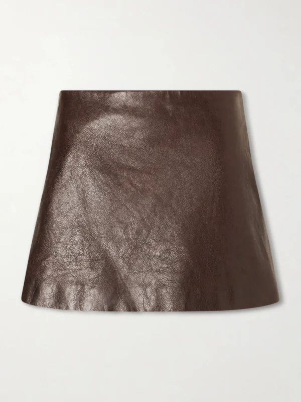 Balenciaga Crinkle Leather Mini Skirt