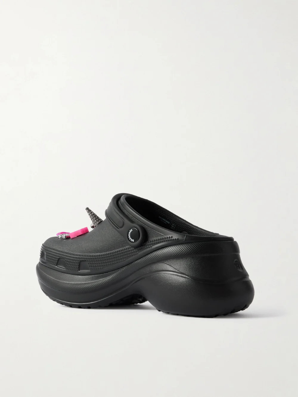 Back view of the Balenciaga + Crocs™ Embellished Rubber Mules