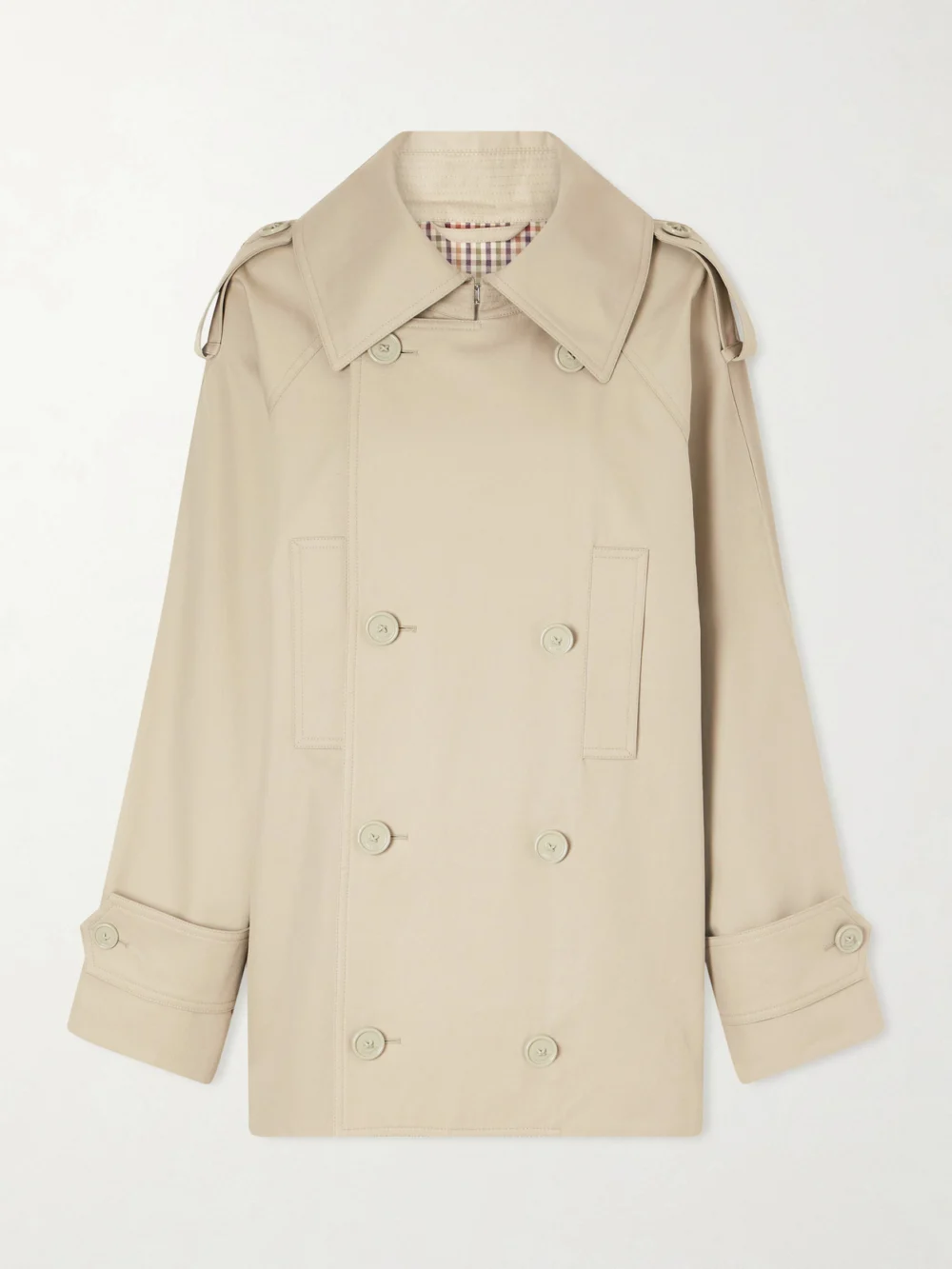 Balenciaga Double-breasted Cotton-gabardine Trench Coat in beige