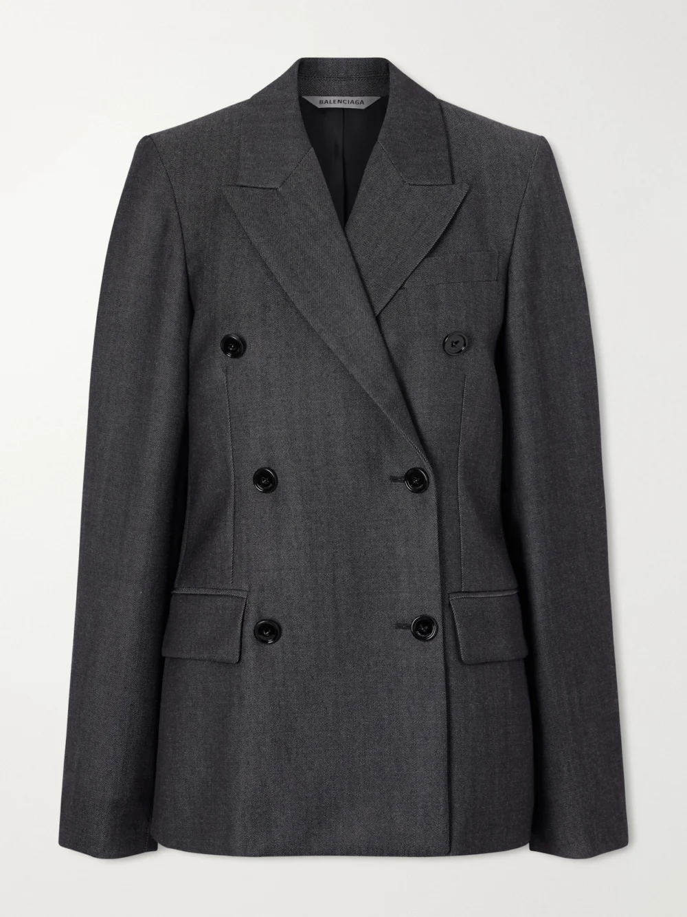 Balenciaga Double-breasted Wool-twill Blazer in gray
