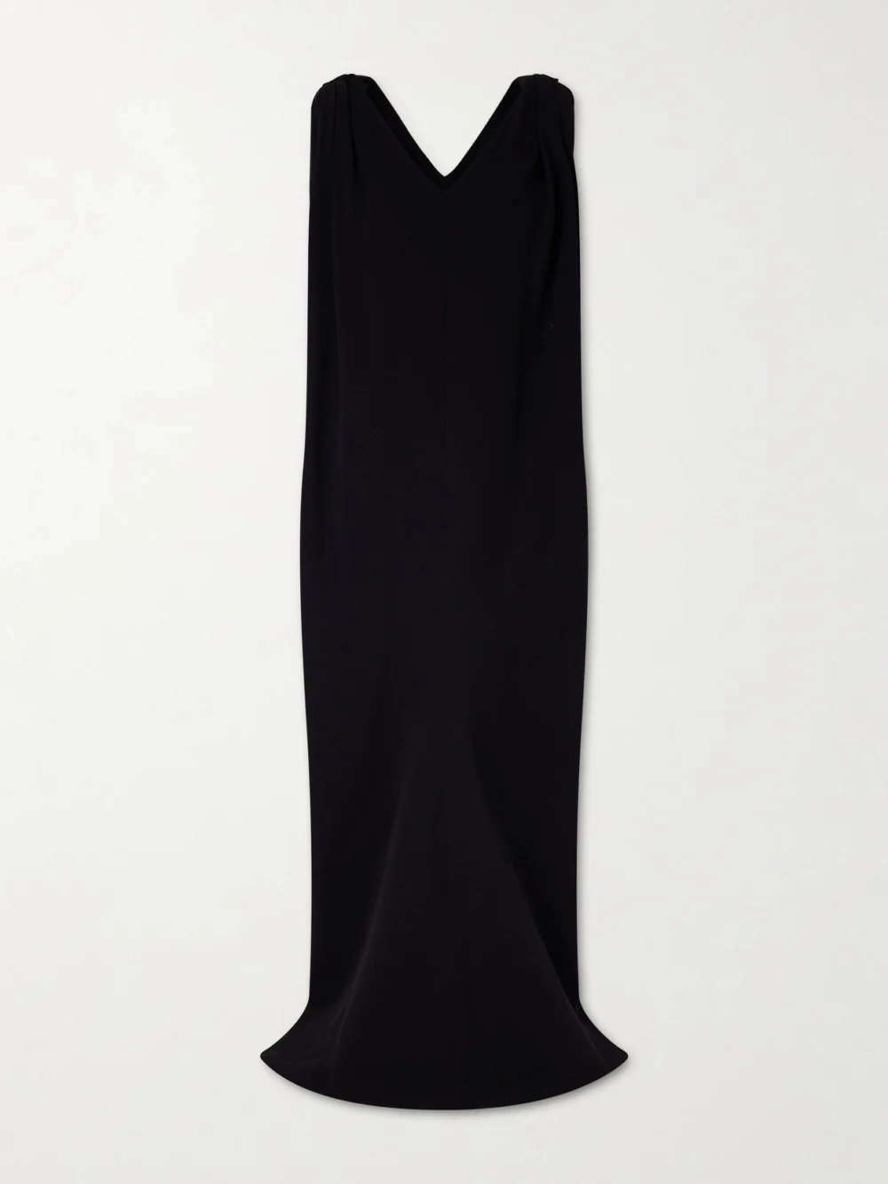 Balenciaga Draped Silk and Wool-blend Crepe Maxi Dress in black