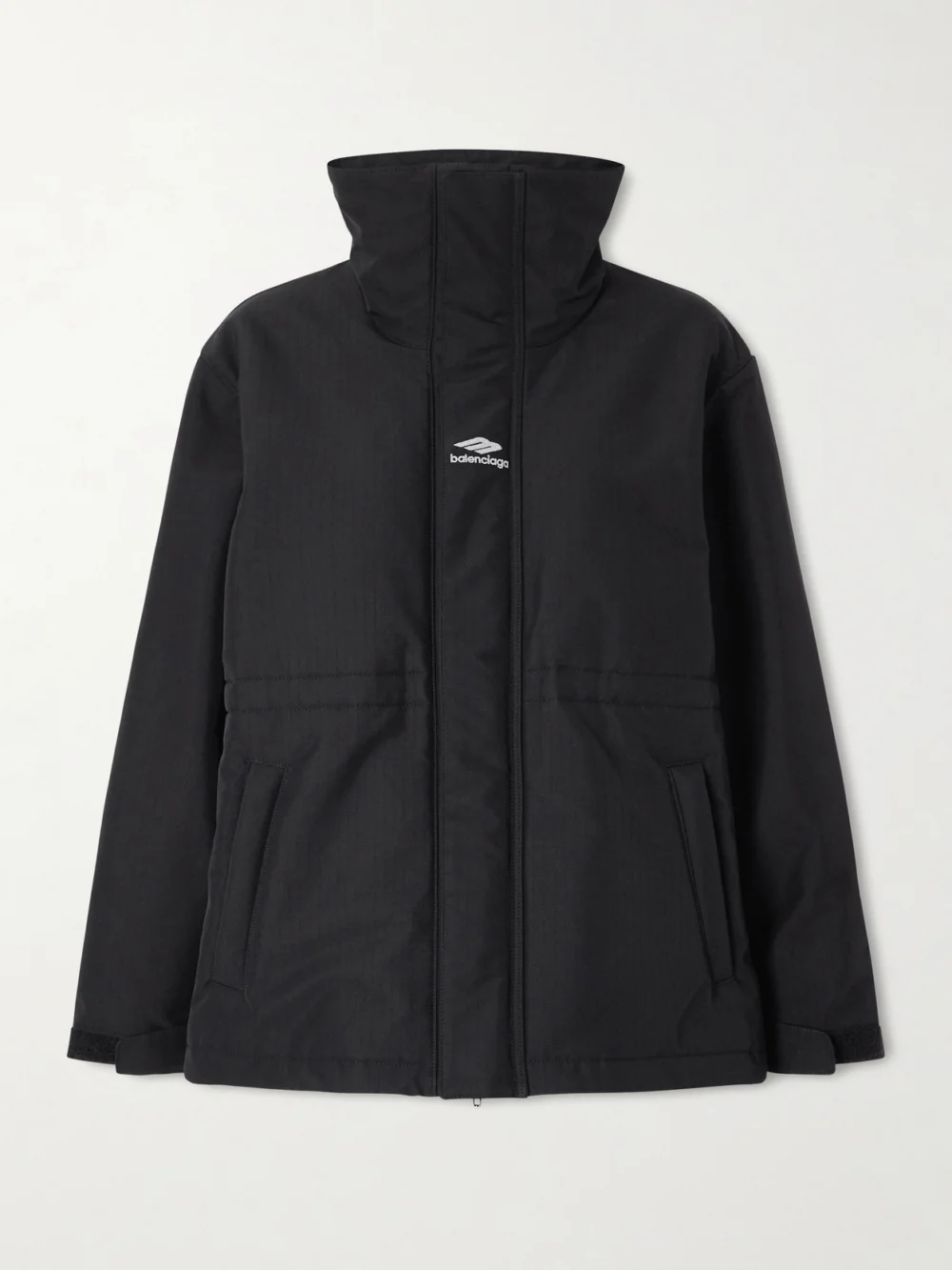 Balenciaga Embroidered Padded Ripstop Ski Jacket in black