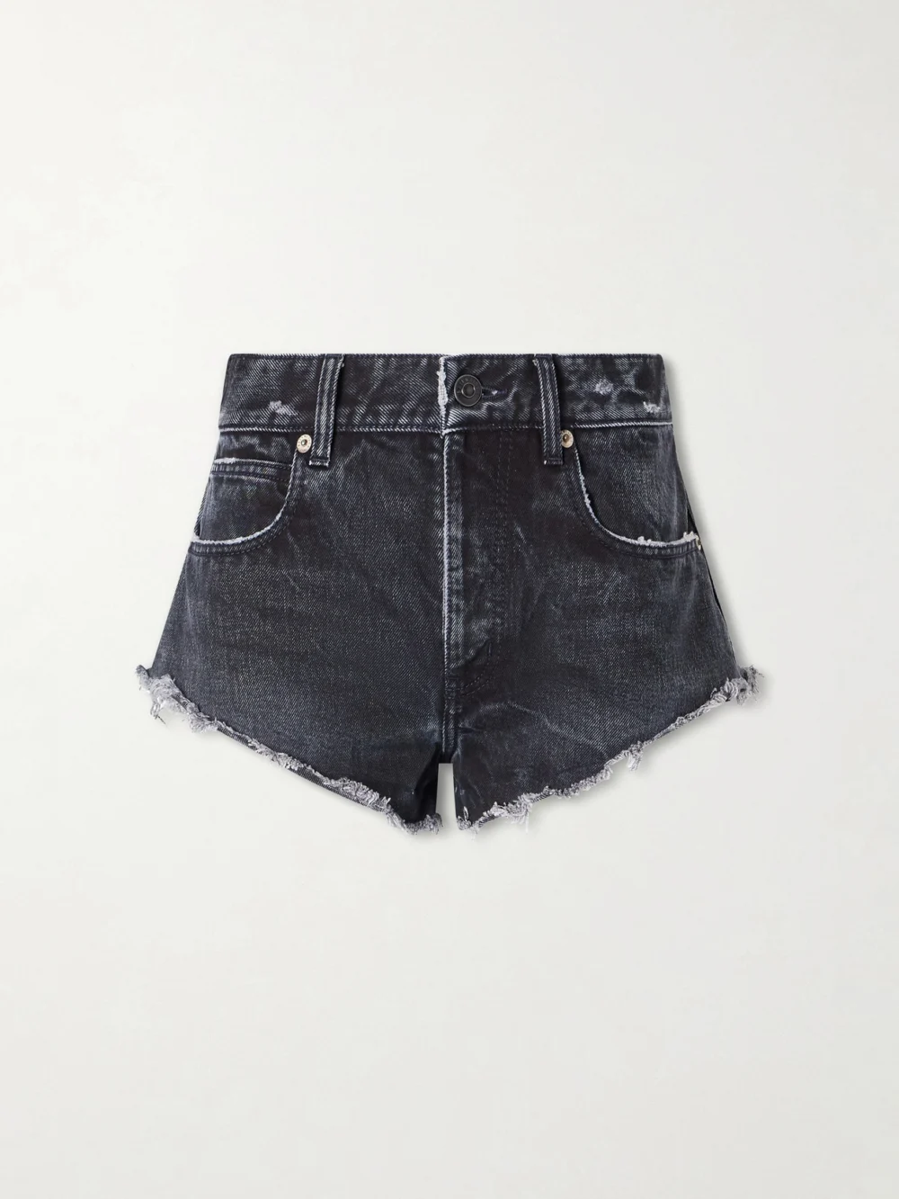 Balenciaga Frayed Denim Shorts in blue