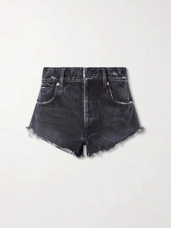 Balenciaga Frayed Denim Shorts