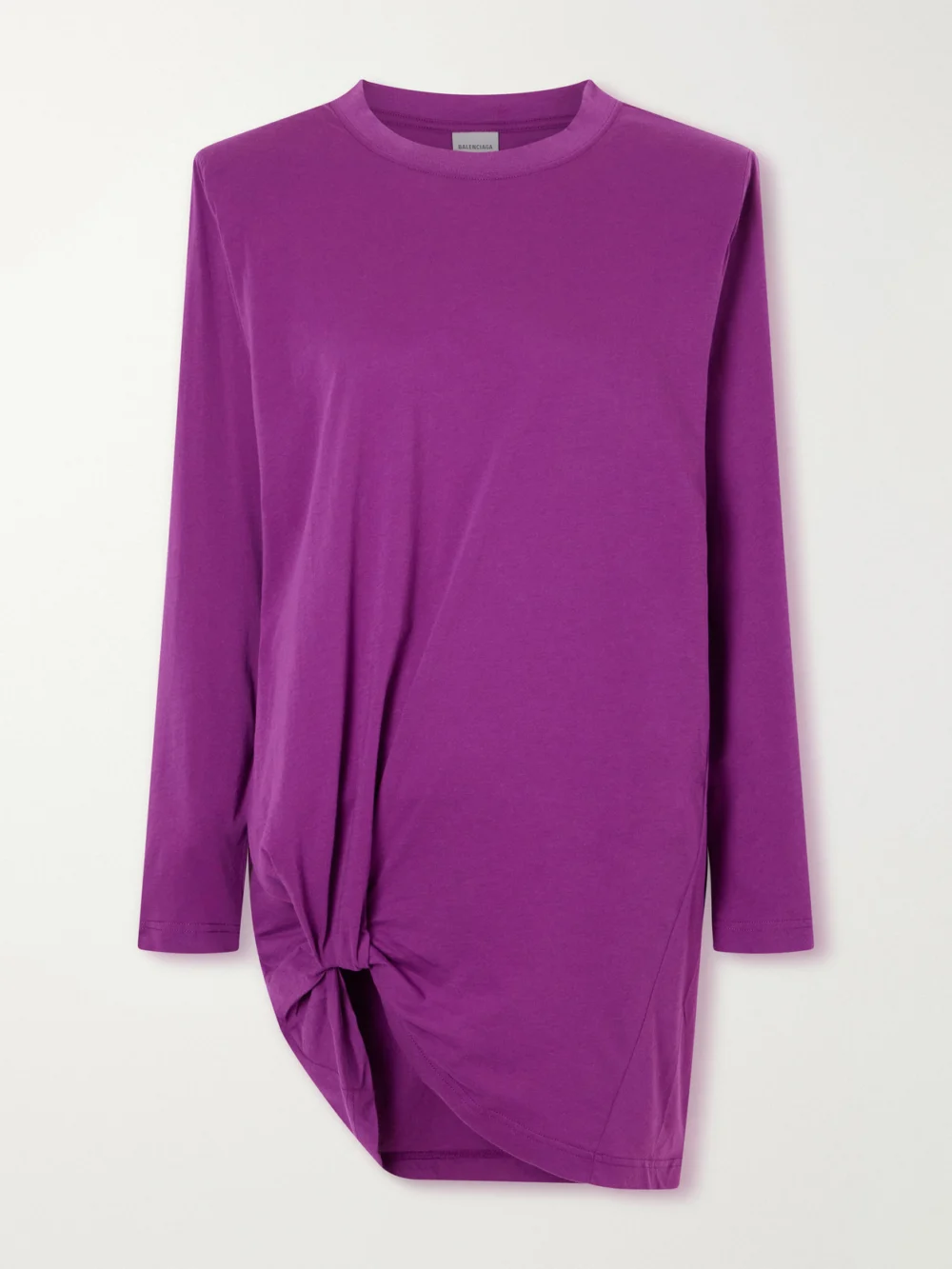 Balenciaga Gathered Cotton-jersey T-shirt in purple