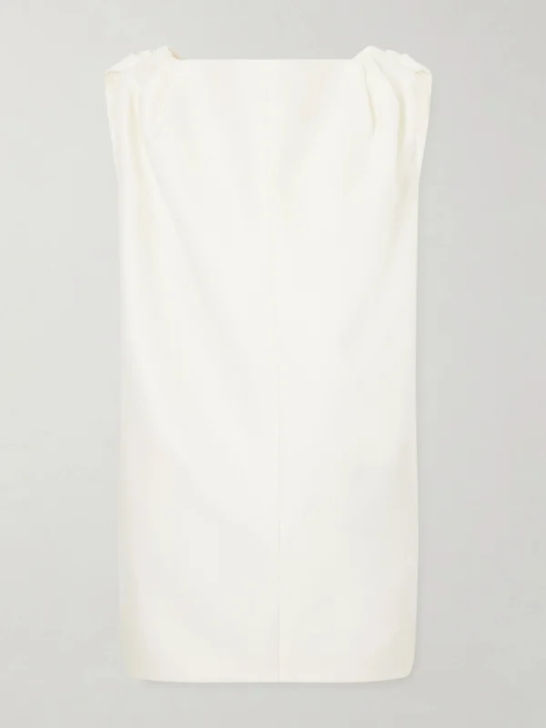 Balenciaga Gathered Wool and Silk-blend Midi Dress