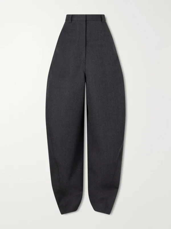 Balenciaga High-waist Barrel-leg Wool Pants