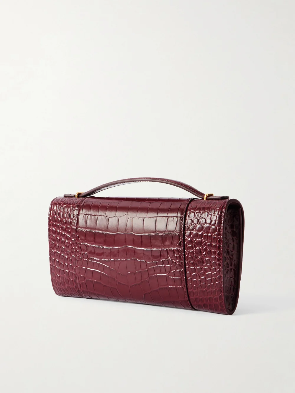 Back view of the Balenciaga Hourglass Croc-effect Patent-leather Shoulder Bag