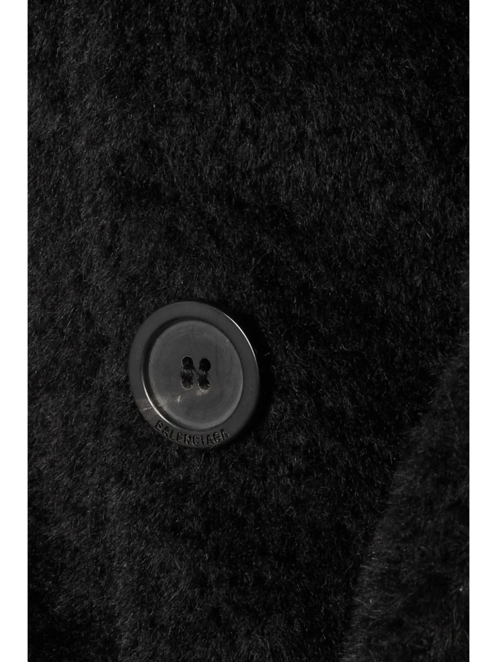 Close-up detail of the Balenciaga Hourglass Double-breasted Wool-blend Twill Coat