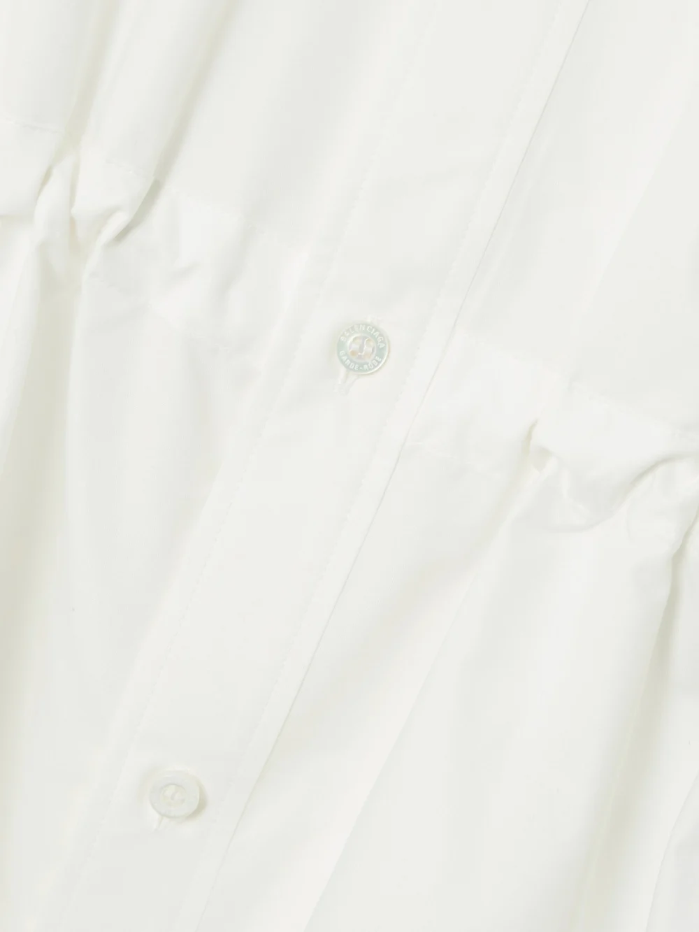 Close-up detail of the Balenciaga Hourglass Gathered Cotton-poplin Shirt