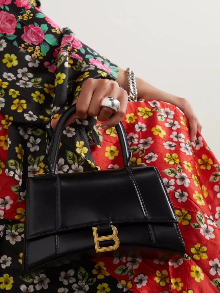 Balenciaga Hourglass Small Leather Top Handle Bag