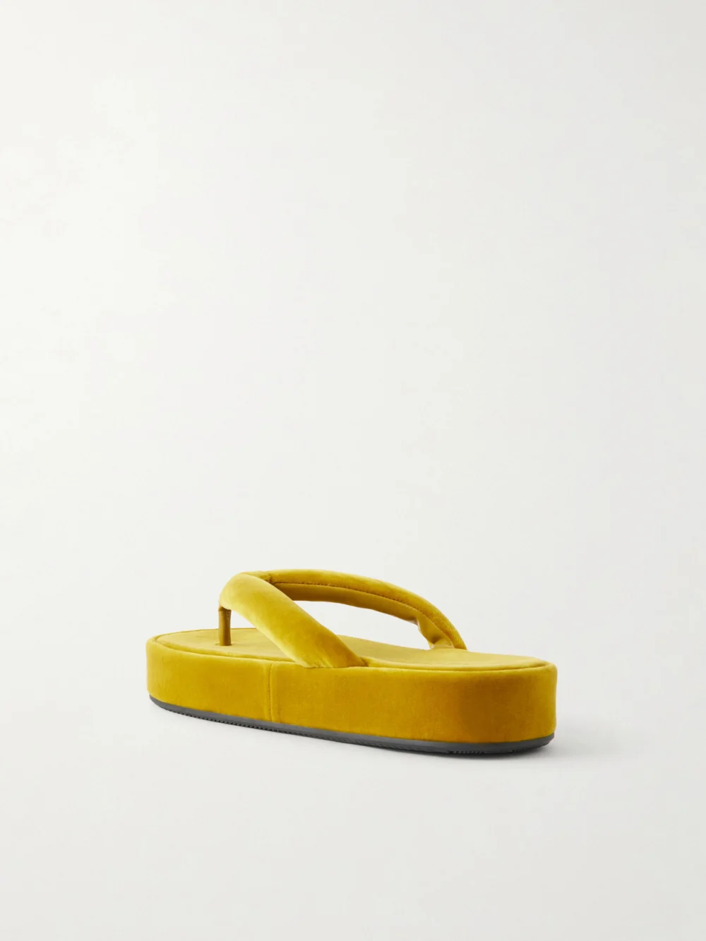 Back view of the Balenciaga Jet Lag Thong Velvet Sandals