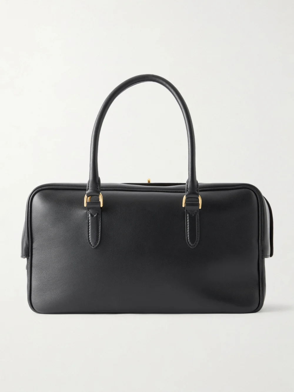 Balenciaga Le 7 Leather Bowling Shoulder Bag in black