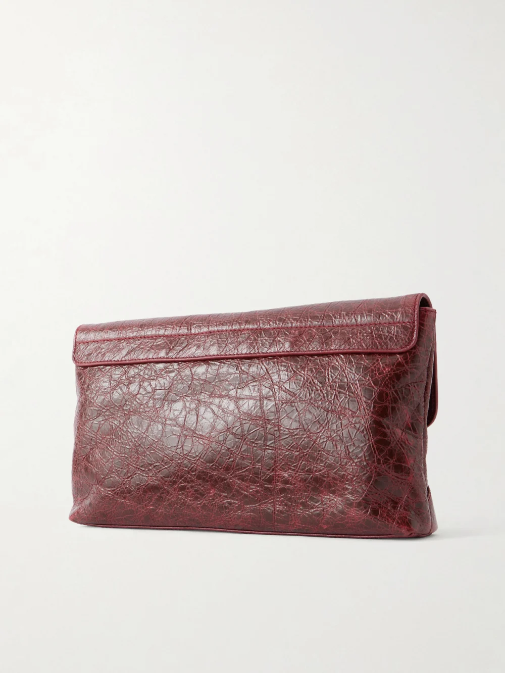 Back view of the Balenciaga Le City Crinkled-leather Clutch