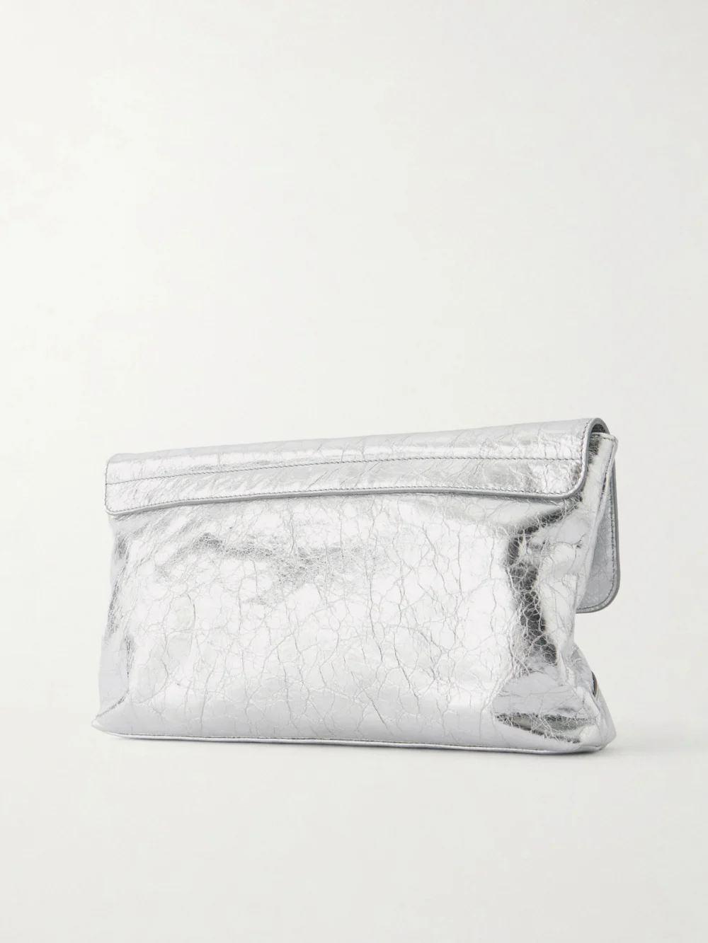 Back view of the Balenciaga Le City Crinkled-leather Clutch