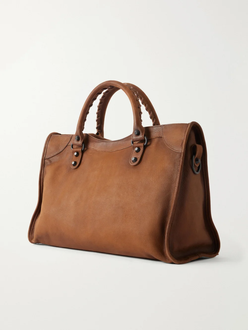 Back view of the Balenciaga Le City Crinkled-leather Shoulder Bag