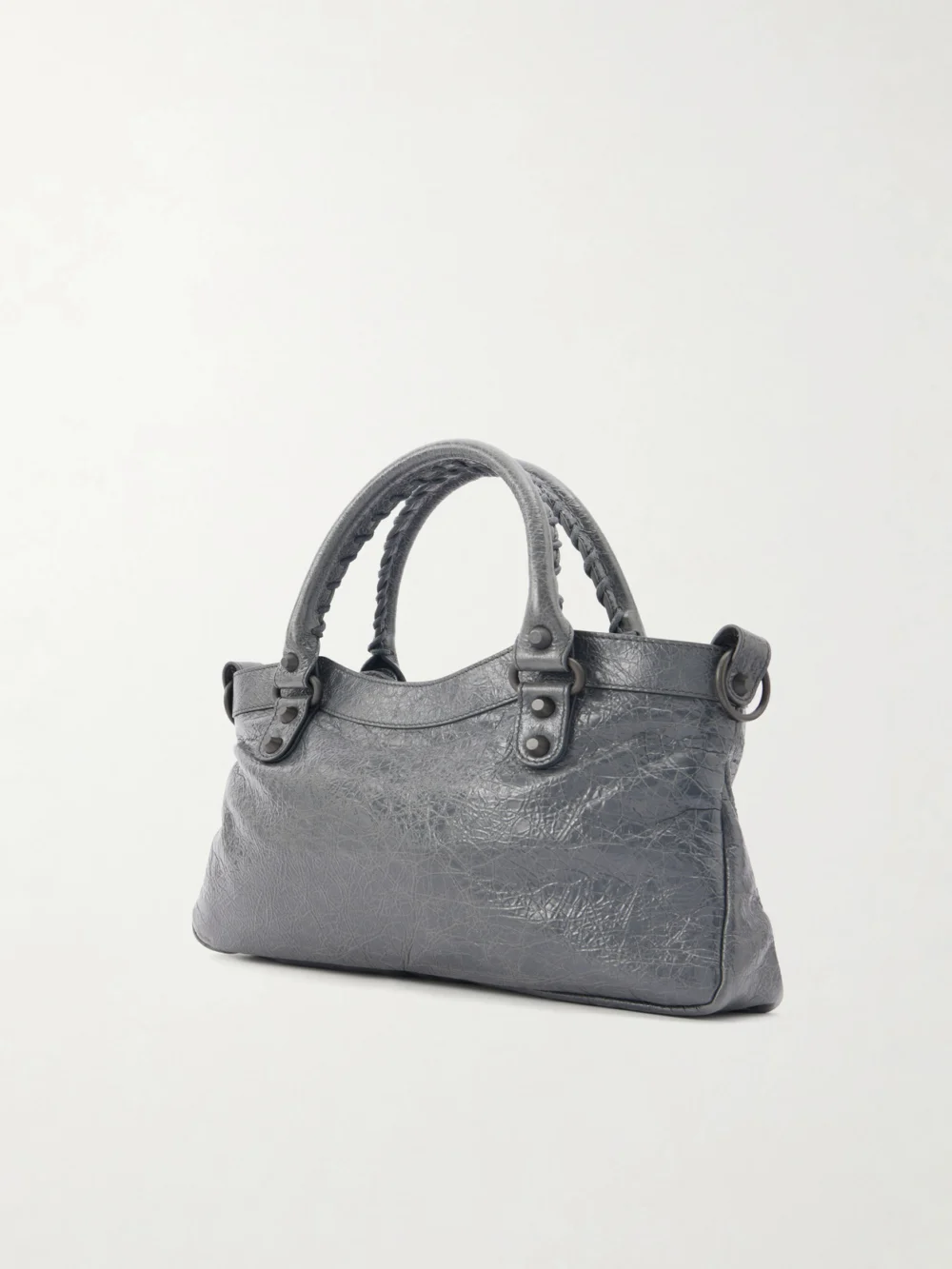Back view of the Balenciaga Le City Crinkled-leather Shoulder Bag