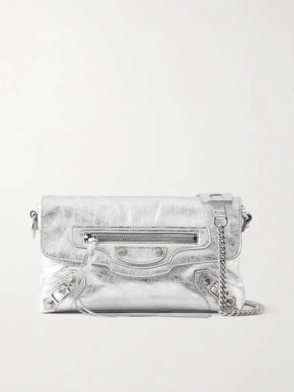 Balenciaga Le City Crinkled-leather Shoulder Bag