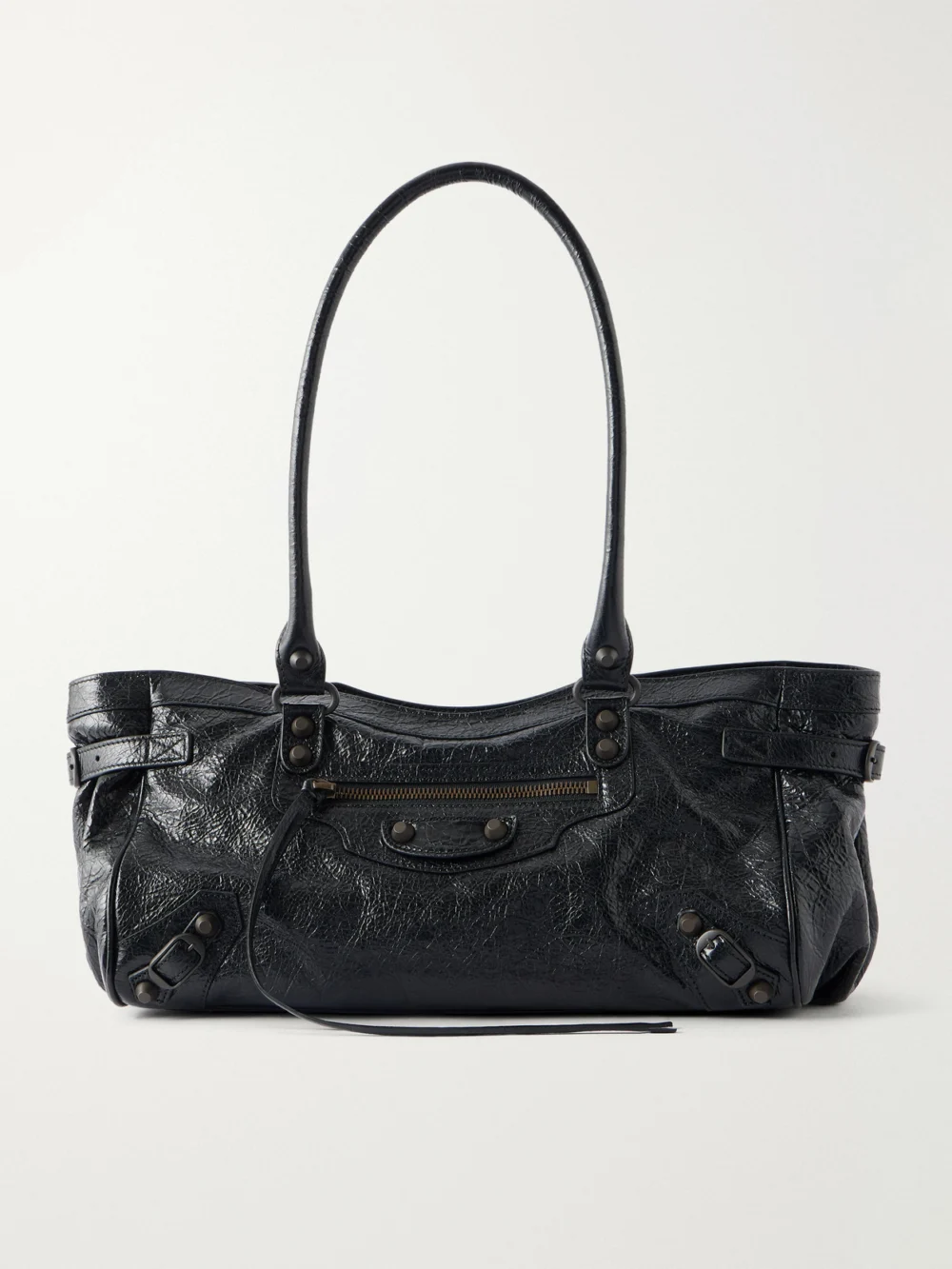 Balenciaga Le City East-west Leather Shoulder Bag in black
