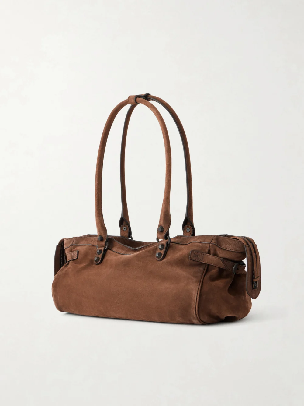 Back view of the Balenciaga Le City East/west Suede Shoulder Bag