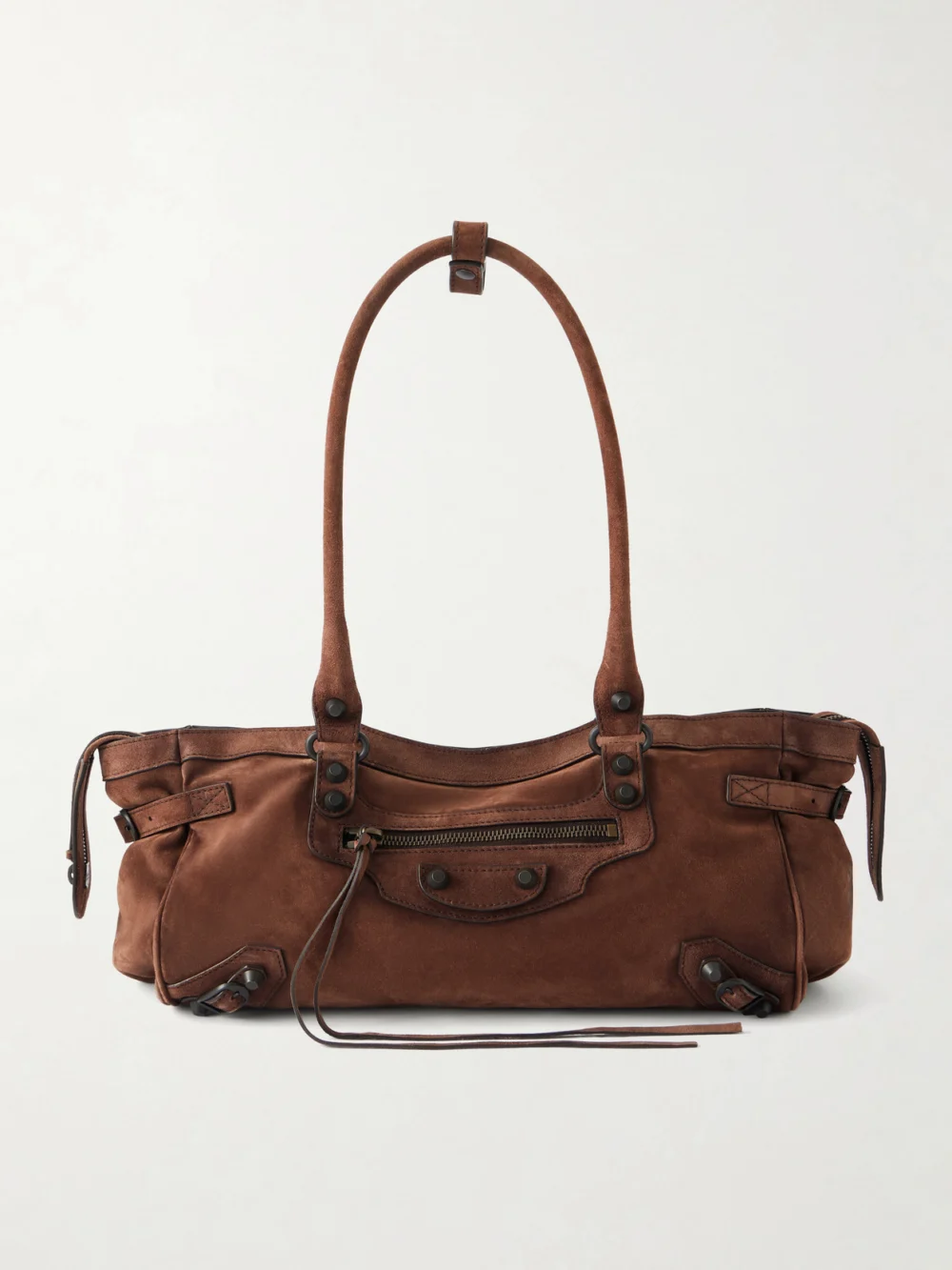 Balenciaga Le City East/west Suede Shoulder Bag in brown