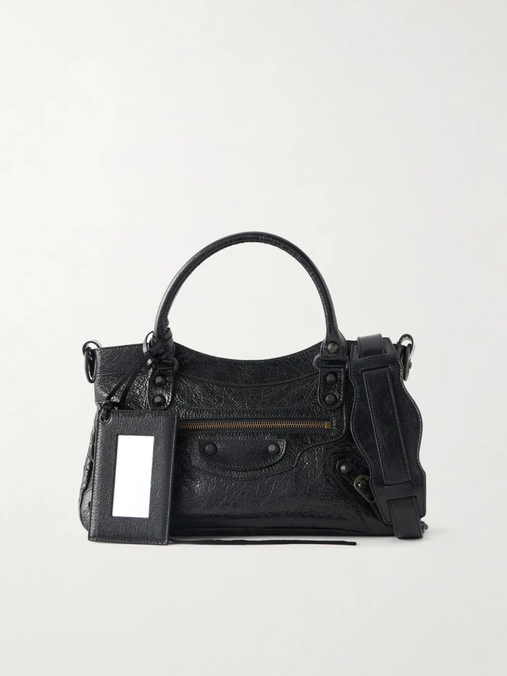 Balenciaga Le City First Leather Shoulder Bag in black