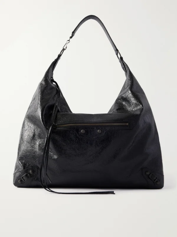 Balenciaga Le City Hobo Large Embellished Leather Shoulder Bag