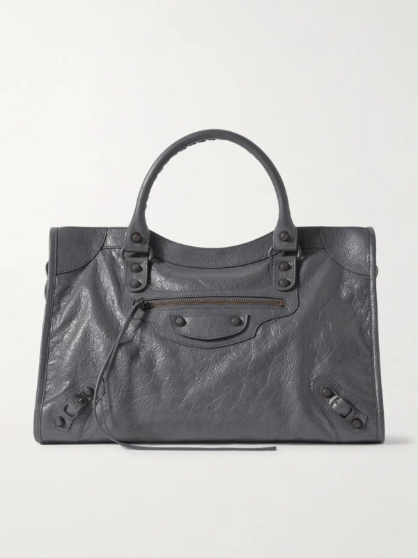 Balenciaga Le City Medium Embellished Textured-leather Tote Bag