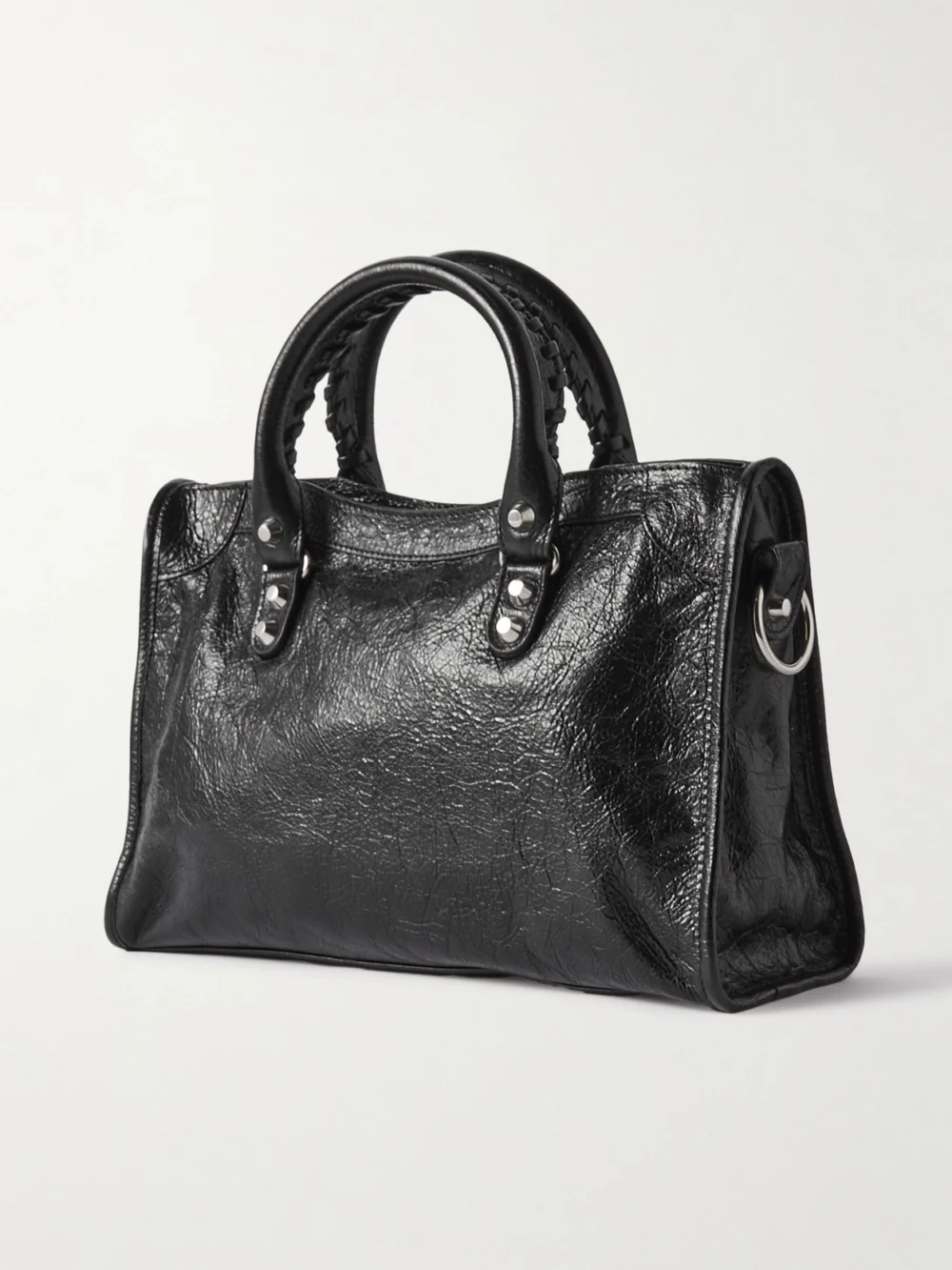 Back view of the Balenciaga Le City Medium Textured-leather Tote