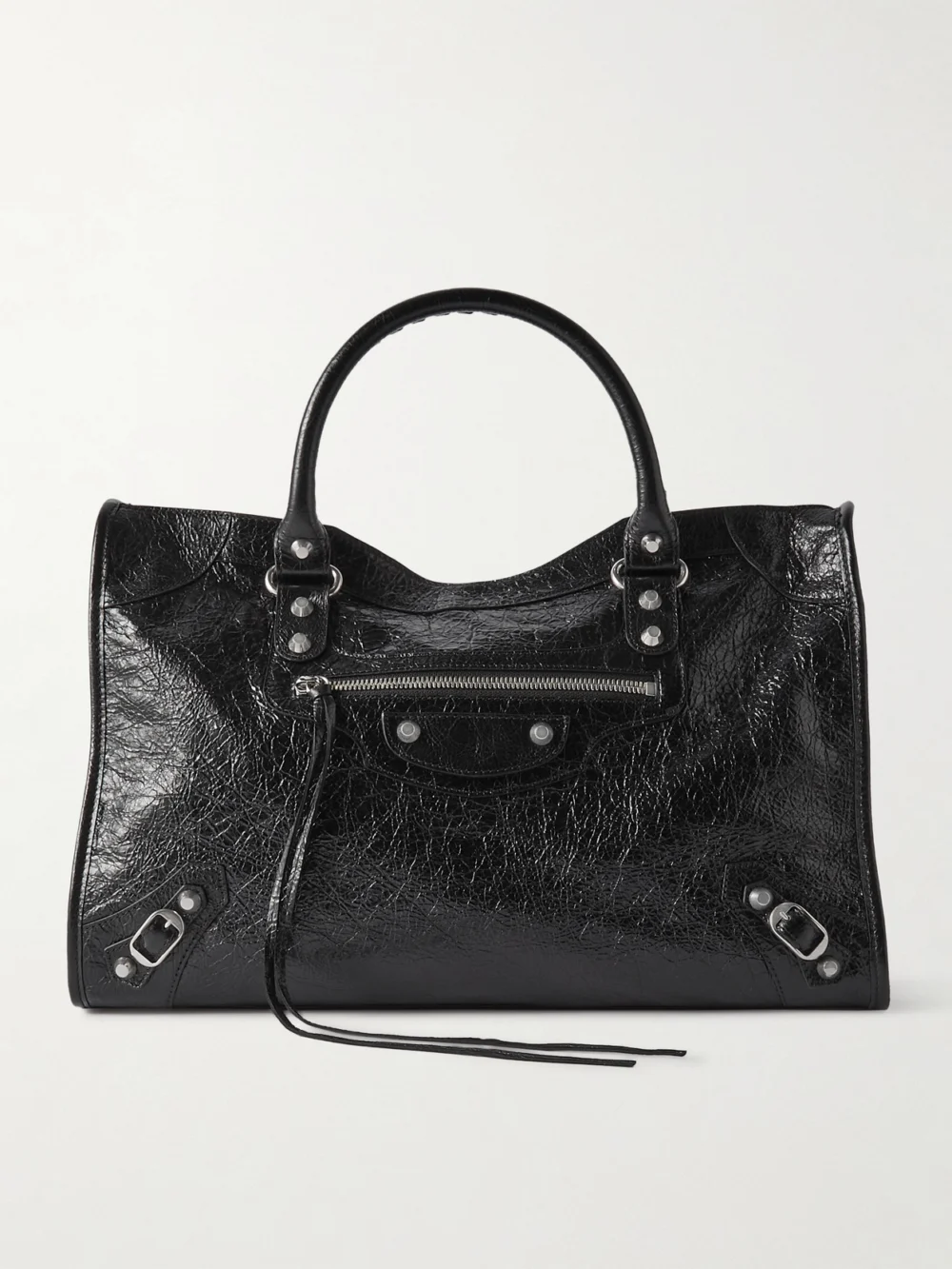 Balenciaga Le City Medium Textured-leather Tote in black