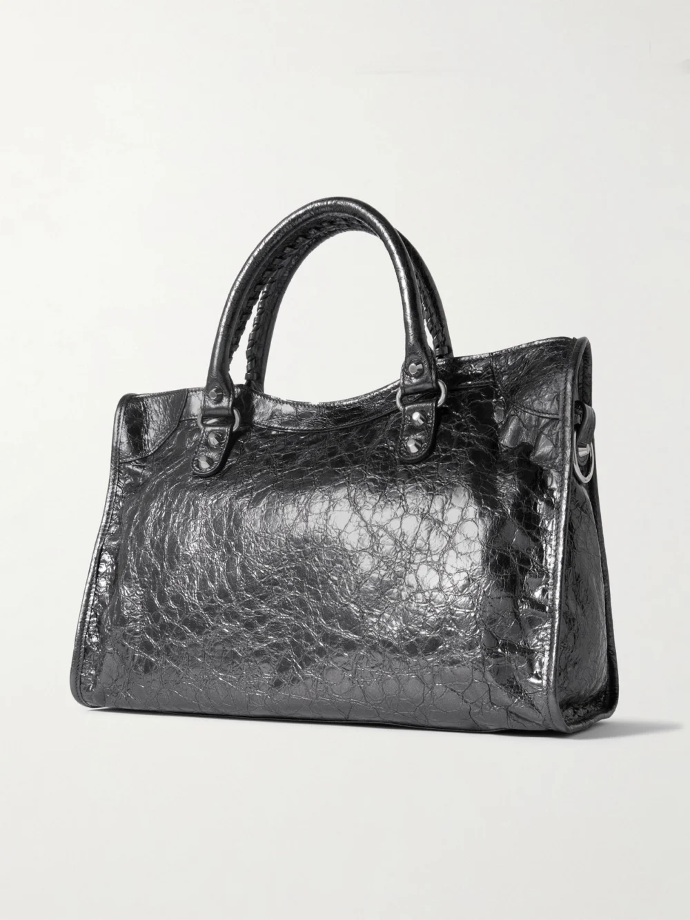 Back view of the Balenciaga Le City Medium Textured-leather Tote
