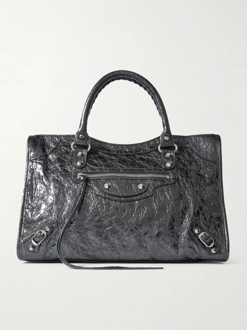 Balenciaga Le City Medium Textured-leather Tote in gray