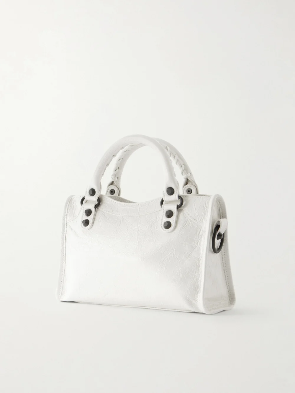 Back view of the Balenciaga Le City Mini Crinkled-leather Shoulder Bag