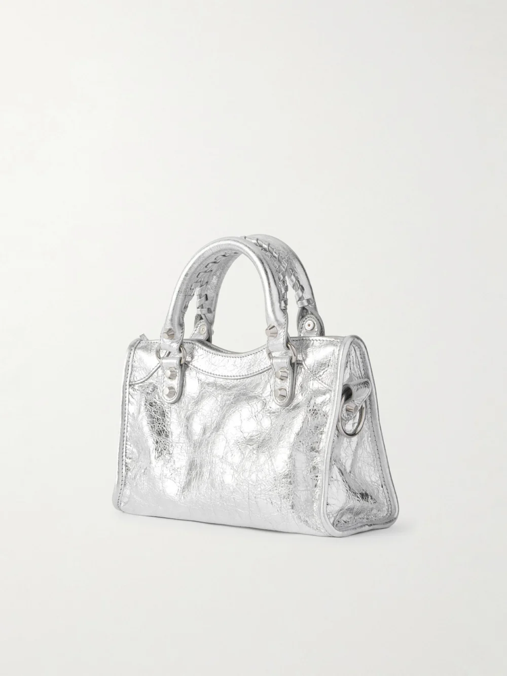 Back view of the Balenciaga Le City Mini Metallic Leather Shoulder Bag