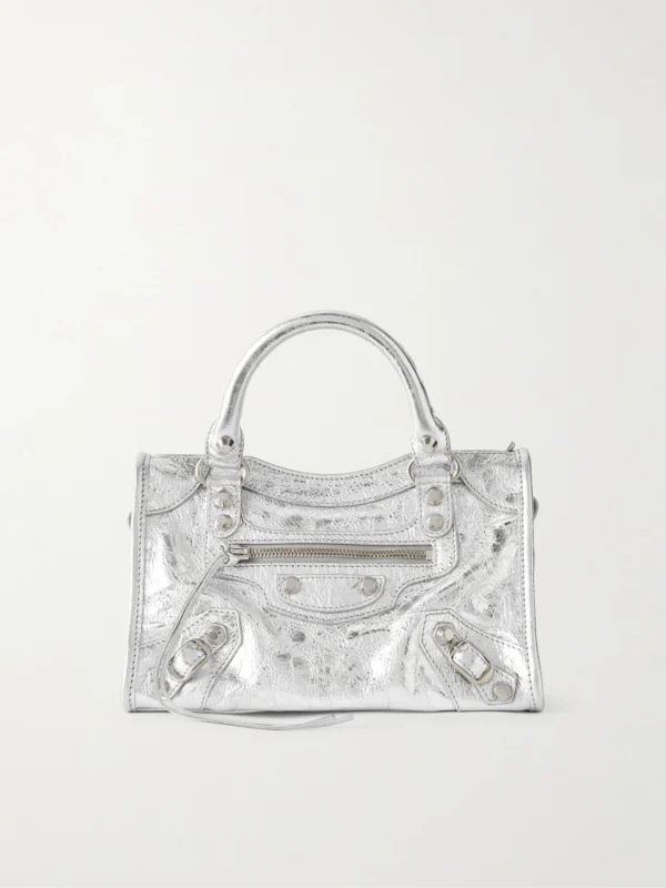 Balenciaga Le City Mini Metallic Leather Shoulder Bag