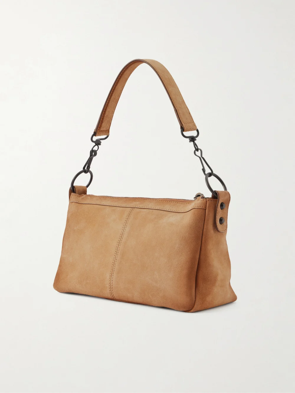 Back view of the Balenciaga Le City Moto Mini Suede Shoulder Bag
