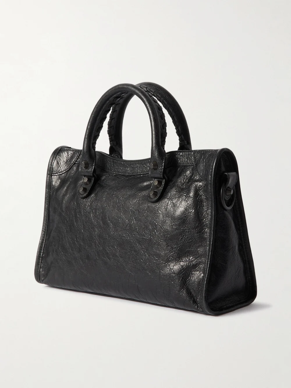 Back view of the Balenciaga Le City Small Embellished Textured-leather Tote