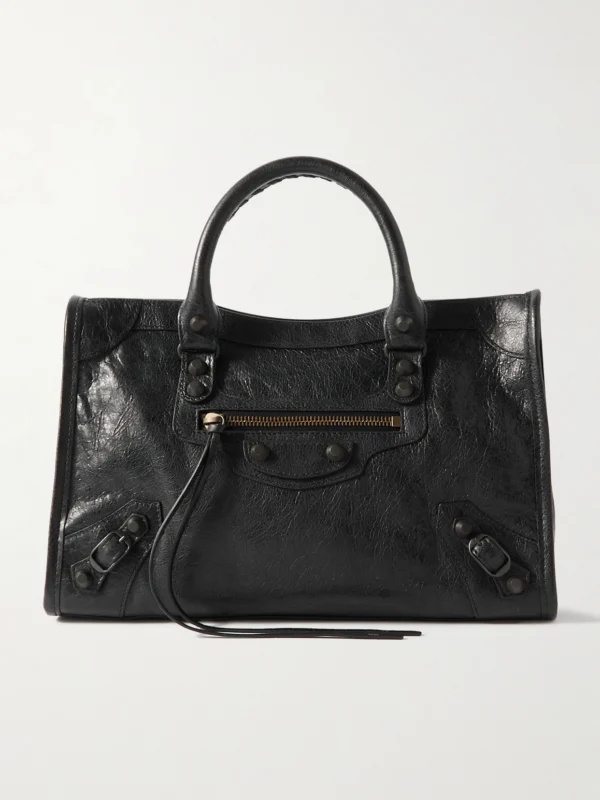 Balenciaga Le City Small Embellished Textured-leather Tote