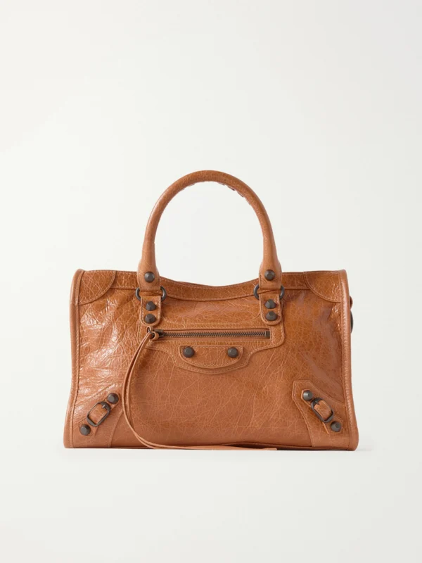 Balenciaga Le City Small Embellished Textured-leather Tote