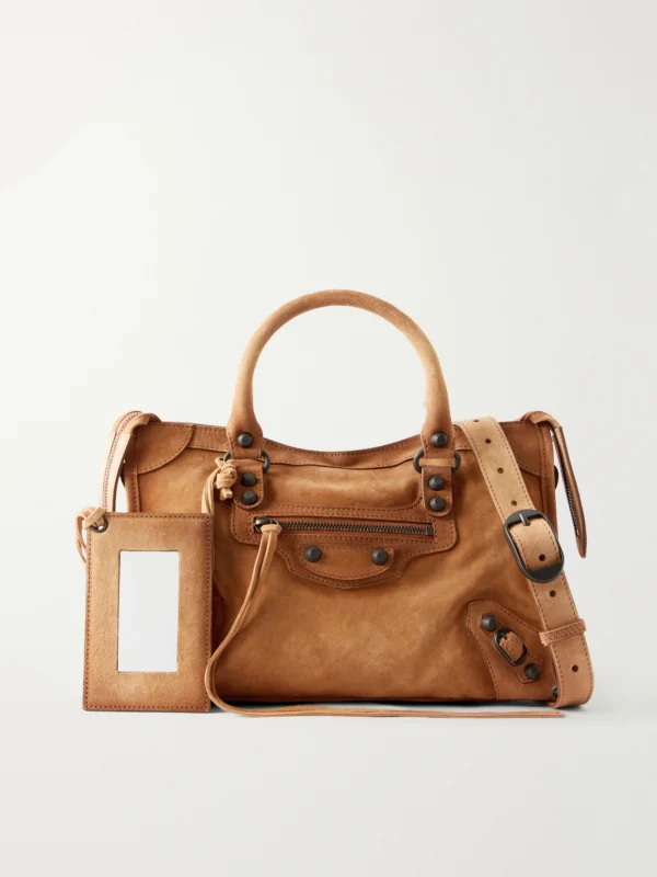 Balenciaga Le City Small Suede Shoulder Bag