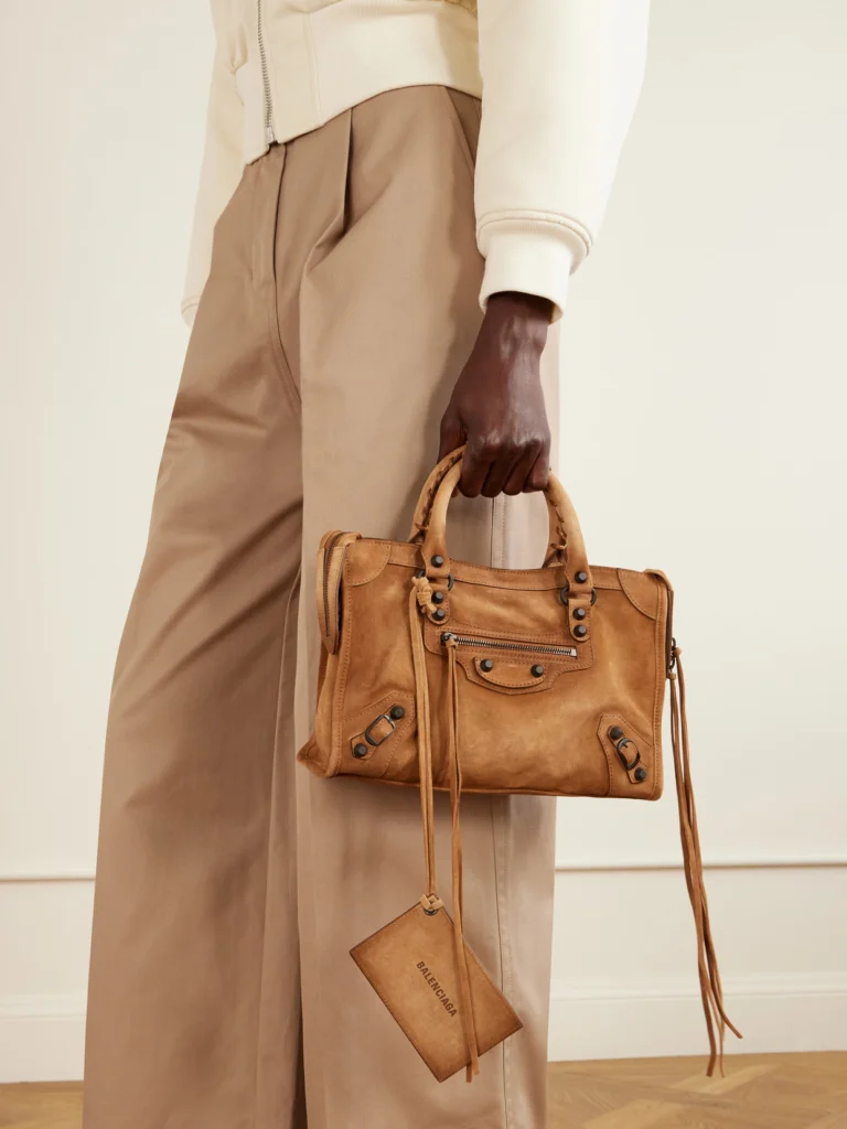 Balenciaga Le City Small Suede Shoulder Bag