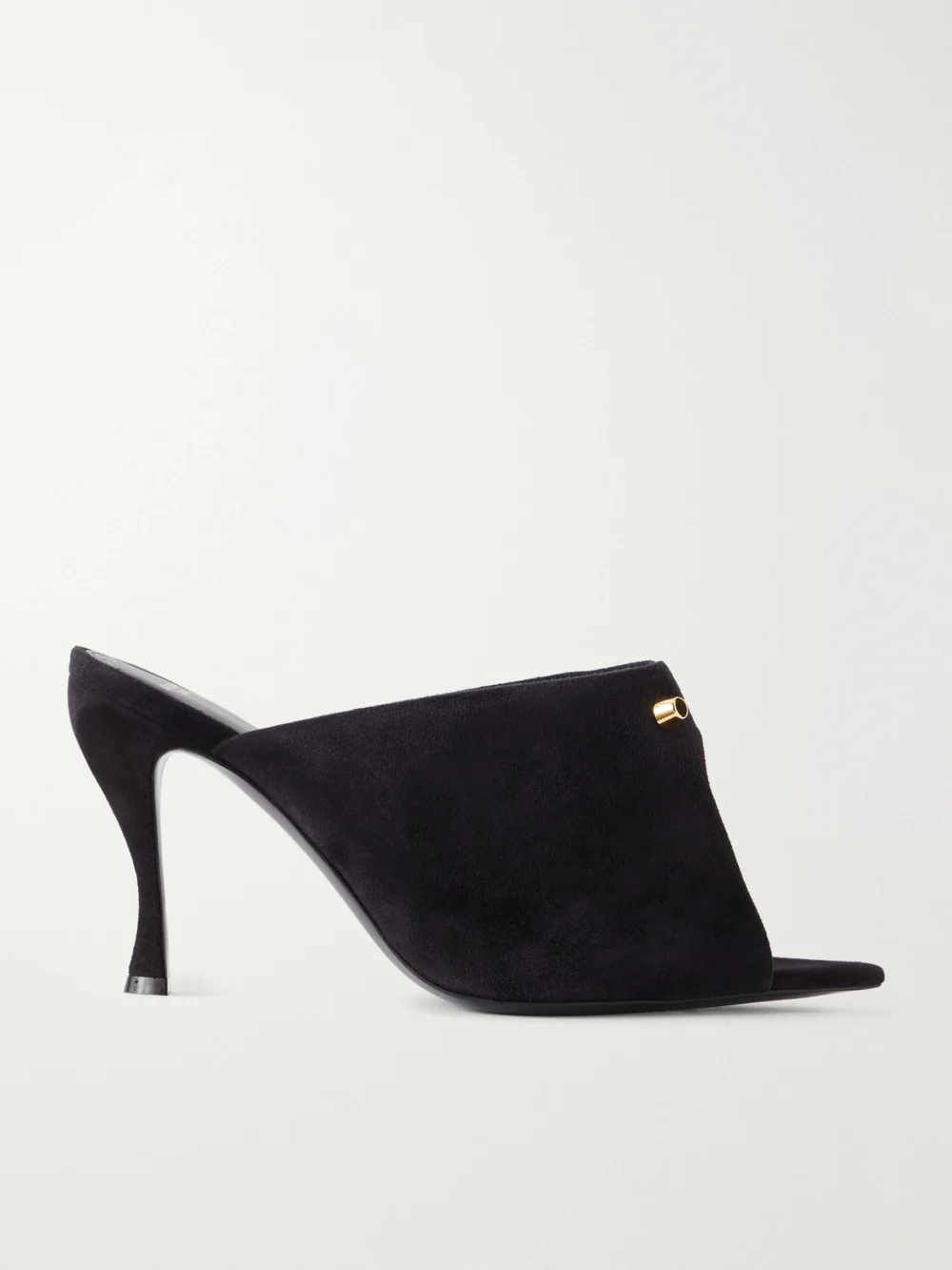 Balenciaga Midnight City Studded Suede Mule in black