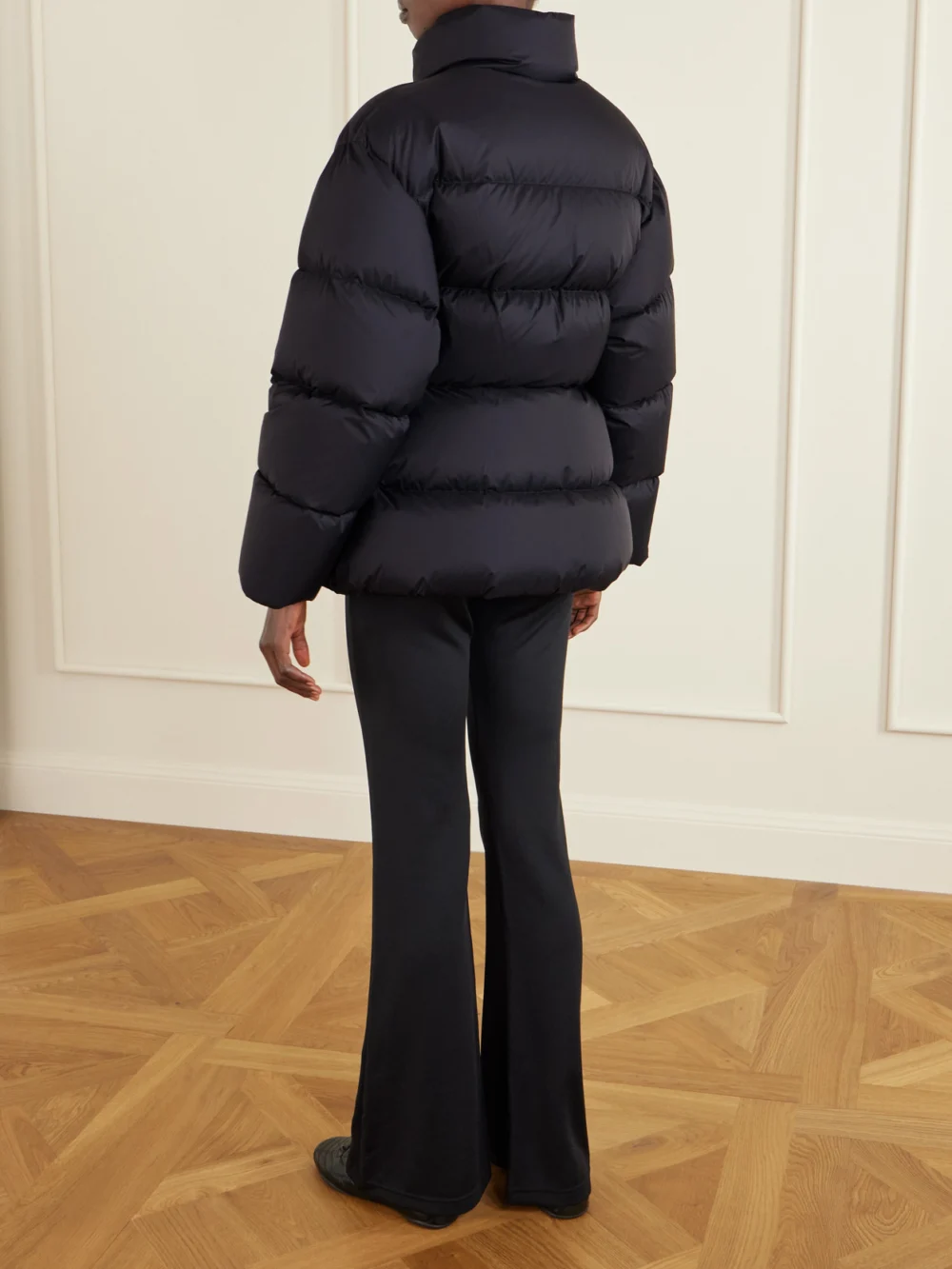 Back view of the Balenciaga Padded Quilted Ripstop Down Jacket