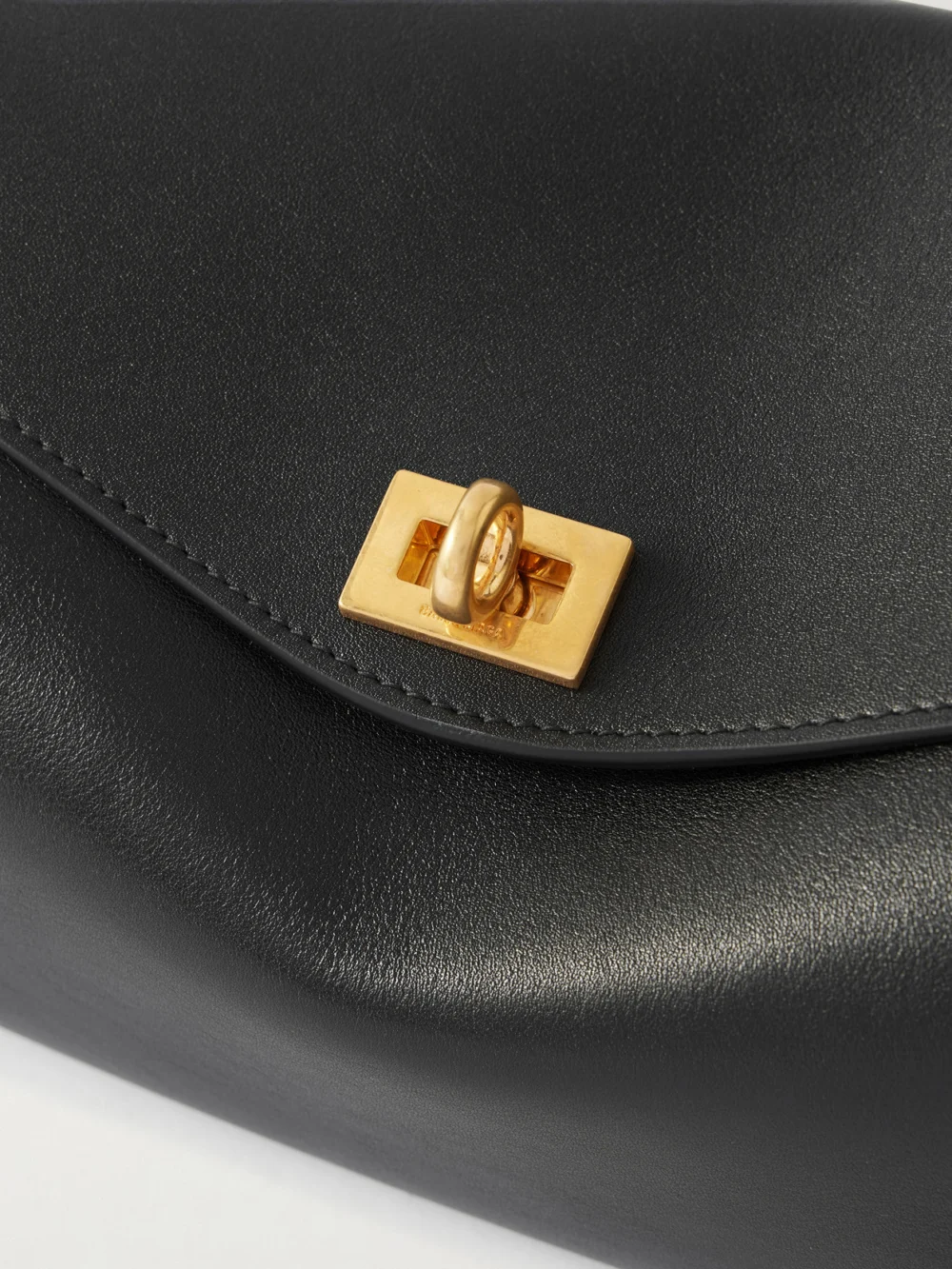 Close-up detail of the Balenciaga Paris Vii Leather Shoulder Bag