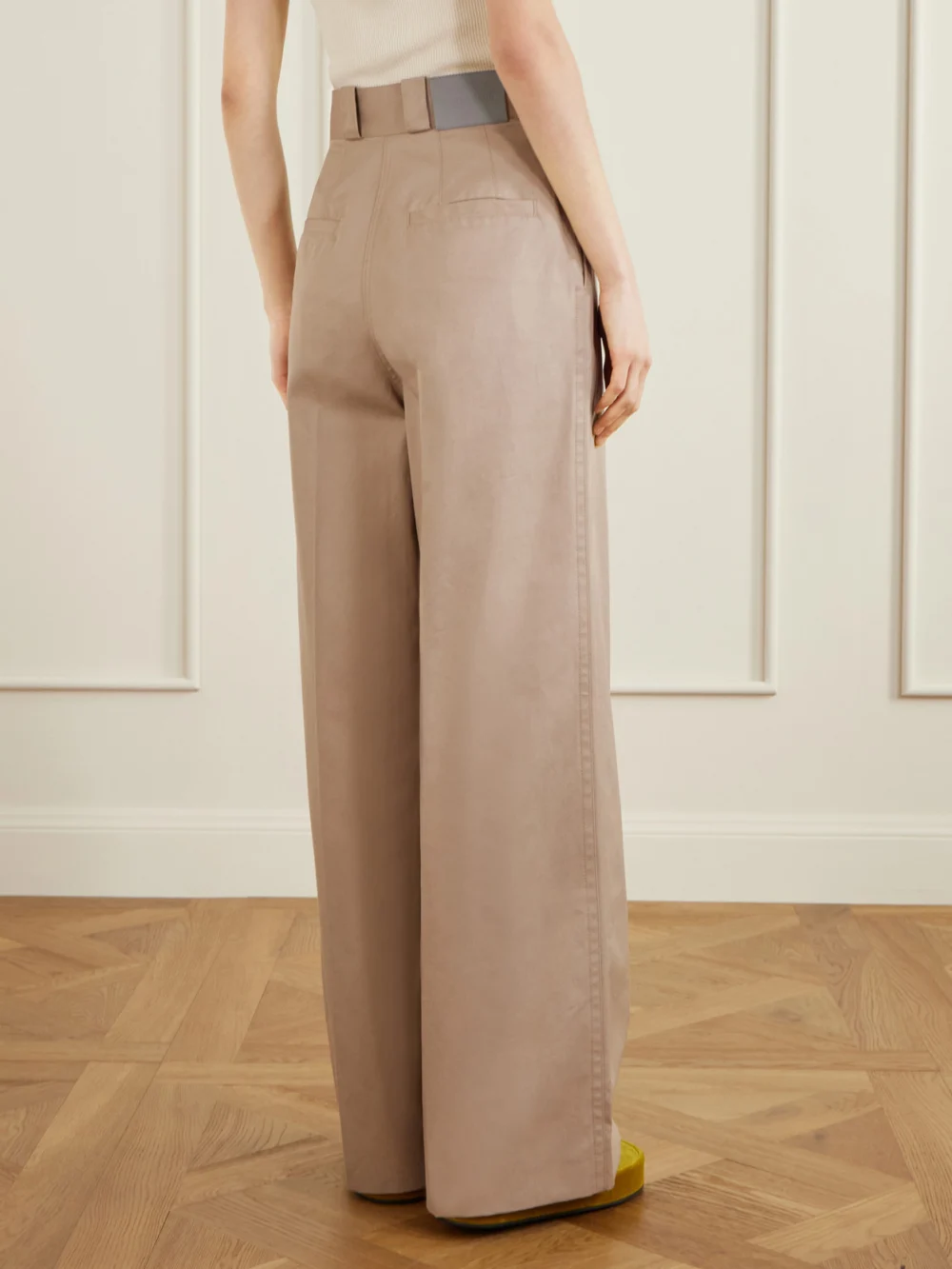 Back view of the Balenciaga Pleated Cotton Wide-leg Pants